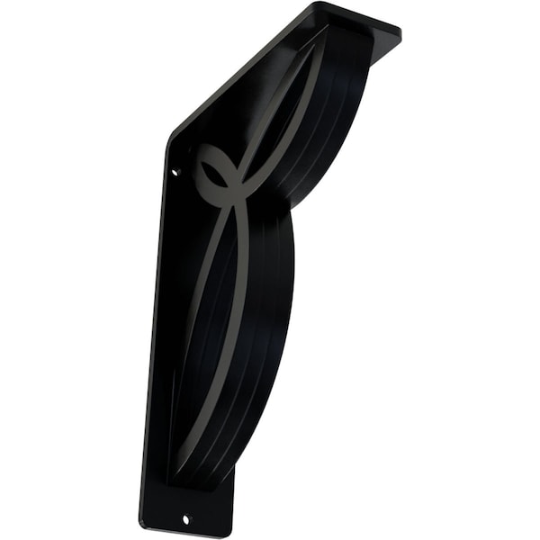 Ekena Millwork Versailles Wrought Iron Bracket, (Triple center brace), Powder Coated Black 2"W x 5 1/2"D x 8"H BKTM02X05X08TVE - main